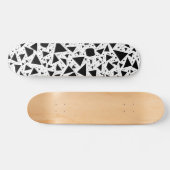 抽象芸術の白黒の図形パターン スケートボード (横)