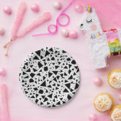 抽象芸術の白黒の図形パターン ペーパープレート (パーティー)