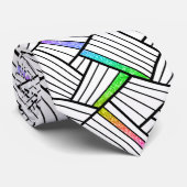 抽象芸術の白黒の線のパターンの色のアクセント ネクタイ (ロール)