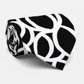 抽象芸術の白黒の線のパターン ネクタイ (ロール)