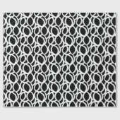 抽象芸術の白黒の線のパターン ラッピングペーパー (フラット)