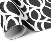 抽象芸術の白黒の線のパターン ラッピングペーパー (ロールコーナー)