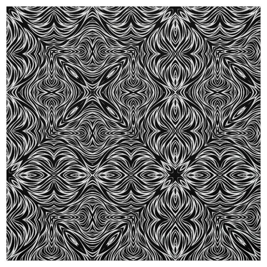 抽象芸術の白黒の線パターン ファブリック (見本)