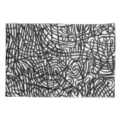 抽象芸術の白黒の線パターン 枕カバー (裏面)