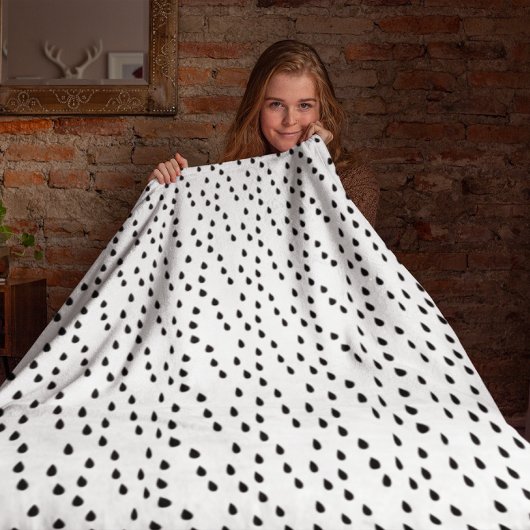 抽象芸術の白黒の雨滴模様 シェルパブランケット