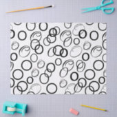 抽象芸術の白黒丸パターン 薄葉紙 (クラフト)