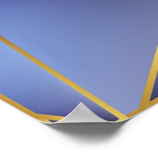 抽象芸術の紫色の幾何学的な線 ポスター (角)