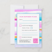 抽象芸術の結婚潮汐応答QRコード 出欠カード (裏面)