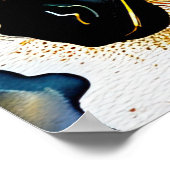 抽象芸術の絵を描水色ゼブラ5:4 ポスター (角)