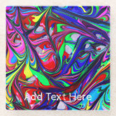 抽象芸術の絵を描渦巻き旋回 ガラスコースター (正面)