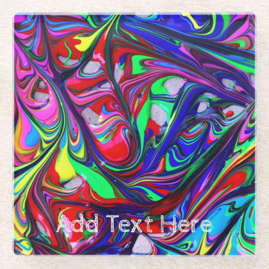 抽象芸術の絵を描渦巻き旋回 ガラスコースター (正面)