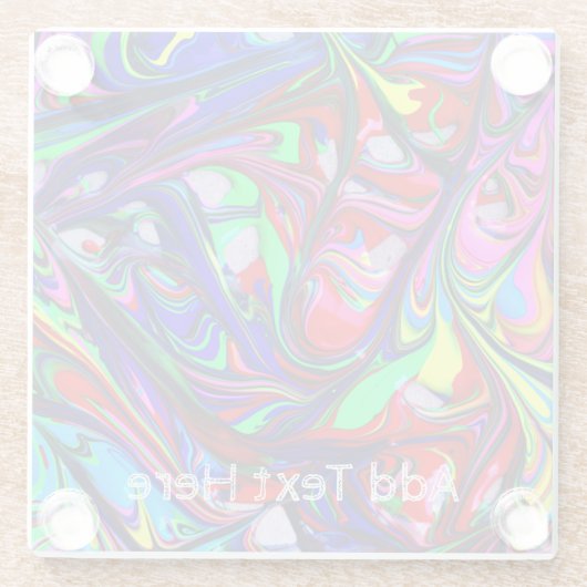 抽象芸術の絵を描渦巻き旋回 ガラスコースター (裏面)