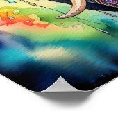 抽象芸術の絵画水彩象ホリ ポスター (角)