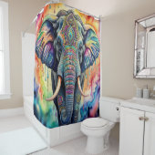 抽象芸術の絵画水色の象 シャワーカーテン (インサイチュ)