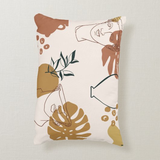 抽象芸術の継ぎ目のないギリシャ彫刻の頭 アクセントクッション (裏面(縦))