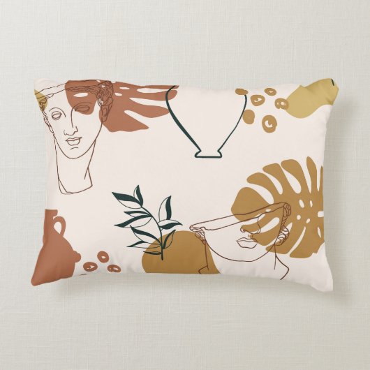 抽象芸術の継ぎ目のないギリシャ彫刻の頭 アクセントクッション (裏面)