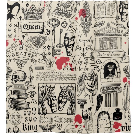 抽象芸術の継ぎ目のないテーマ シャワーカーテン (正面)