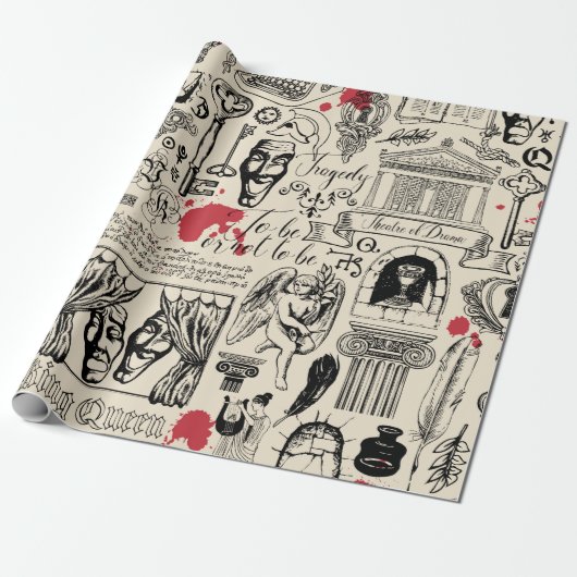 抽象芸術の継ぎ目のないテーマ ラッピングペーパー (アンロールド)