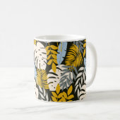 抽象芸術の継ぎ目のないパ葉ターンと コーヒーマグカップ (正面右)