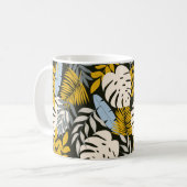 抽象芸術の継ぎ目のないパ葉ターンと コーヒーマグカップ (正面左)