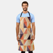 抽象芸術の継ぎ目のない三角モザイクeのパターン エプロン (着用した状態)