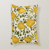 抽象芸術の継ぎ目のない模様で黄色い梨とレ アクセントクッション (正面(垂直))