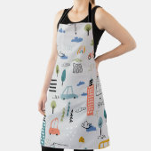 抽象芸術の継ぎ目のない模様（手描きの都市デ） エプロン (インサイチュ)