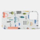 抽象芸術の継ぎ目のない模様（手描きの都市デ） Case-Mate iPhoneケース (裏面 (横))