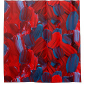 抽象芸術の継ぎ目のない赤と青の色柄 シャワーカーテン (正面)