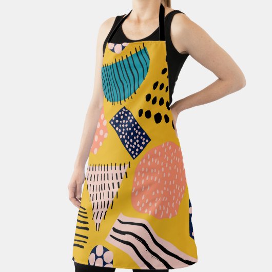 抽象芸術の継ぎ目のない違う図形パターン エプロン (インサイチュ)