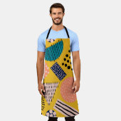 抽象芸術の継ぎ目のない違う図形パターン エプロン (着用した状態)