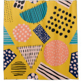 抽象芸術の継ぎ目のない違う図形パターン シャワーカーテン (正面)