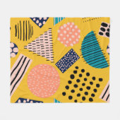 抽象芸術の継ぎ目のない違う図形パターン フリースブランケット (正面(横))