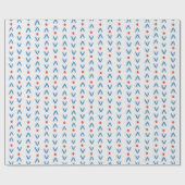 抽象芸術の継ぎ目のない青と赤のクリーム模様 ラッピングペーパー (フラット)