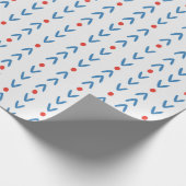 抽象芸術の継ぎ目のない青と赤のクリーム模様 ラッピングペーパー (角)