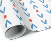 抽象芸術の継ぎ目のない青と赤のクリーム模様 ラッピングペーパー (ロールコーナー)