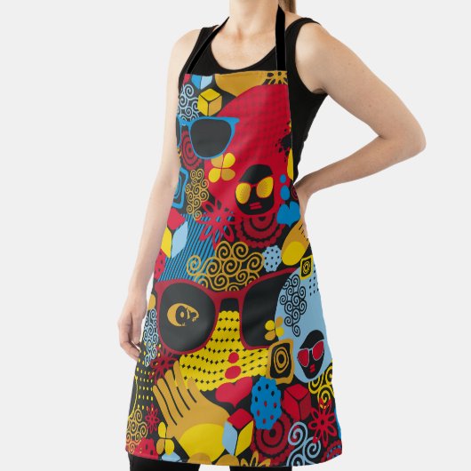 抽象芸術の継ぎ目のない黒人女性の絵柄。デジタ エプロン (インサイチュ)