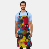 抽象芸術の継ぎ目のない黒人女性の絵柄。デジタ エプロン (着用した状態)