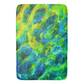 抽象芸術の緑と青の炎 バスマット (正面縦)