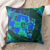 抽象芸術の緑の牧草地の部分と青い空、切り込み クッション (ブランケット)