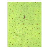 抽象芸術の緑の紙金ゴールド星、月 テーブルクロス (正面)