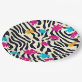 抽象芸術の縞模様(葉のスプラッシュ付き) ペーパープレート (アングル)