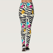 抽象芸術の縞模様(葉のスプラッシュ付き) レギンス (裏面)