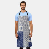 抽象芸術の縫い目のない継ぎはぎ模様、濃い色 エプロン (着用した状態)