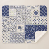 抽象芸術の縫い目のない継ぎはぎ模様、濃い色 シェルパブランケット (正面(横))