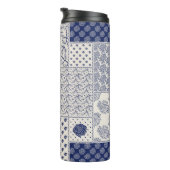 抽象芸術の縫い目のない継ぎはぎ模様、濃い色 タンブラー (回転右)