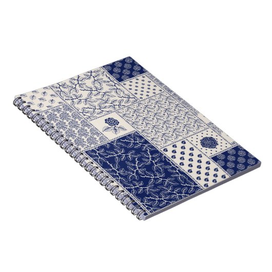 抽象芸術の縫い目のない継ぎはぎ模様、濃い色 ノートブック (右側)