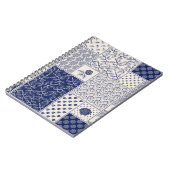 抽象芸術の縫い目のない継ぎはぎ模様、濃い色 ノートブック (左側)