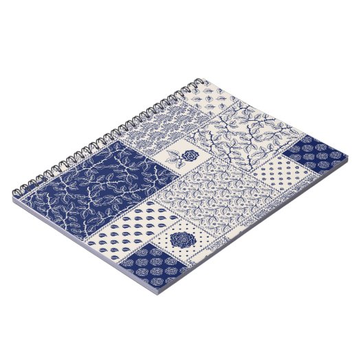 抽象芸術の縫い目のない継ぎはぎ模様、濃い色 ノートブック (左側)