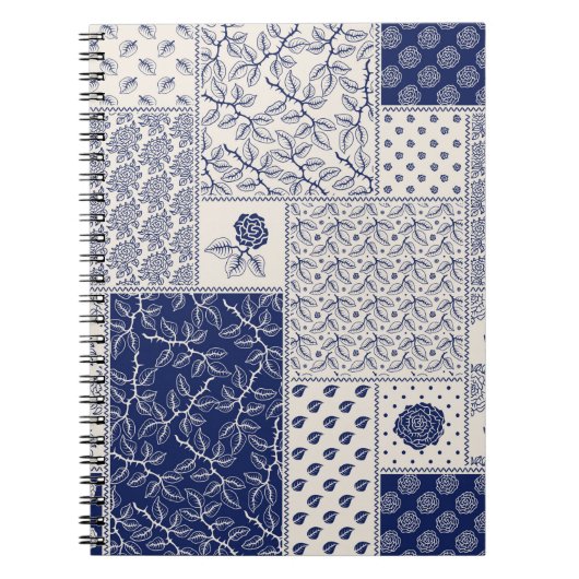 抽象芸術の縫い目のない継ぎはぎ模様、濃い色 ノートブック (正面)